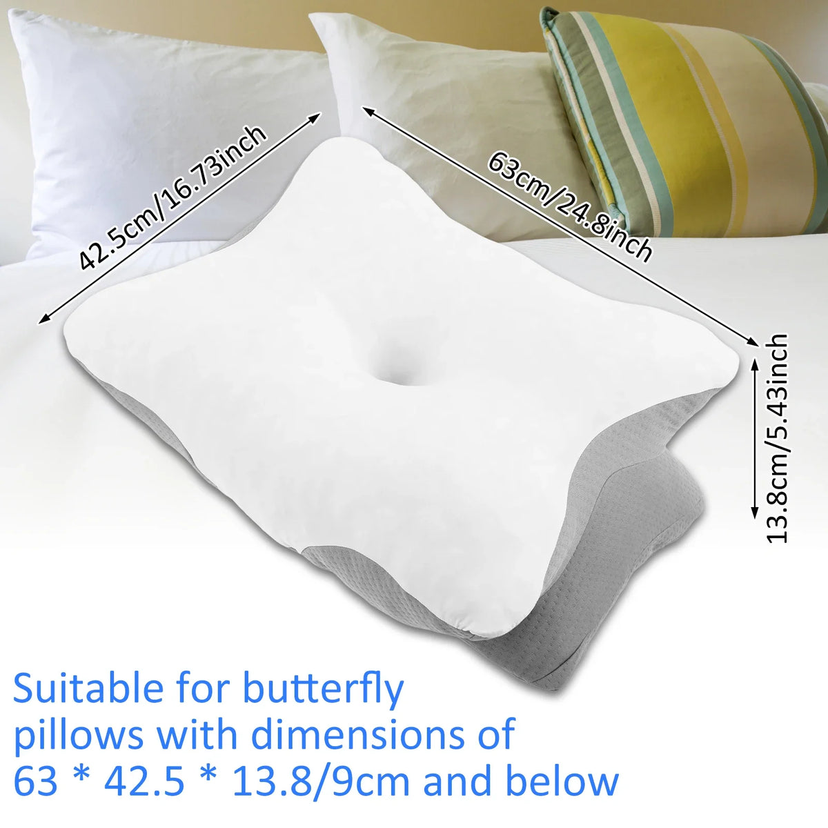 Memory Foam Cervical Pillowcase Butterfly Shaped Neck Pillows Cover Smooth Soft Pillowcase Ergonomic Orthopedic Neck Gift