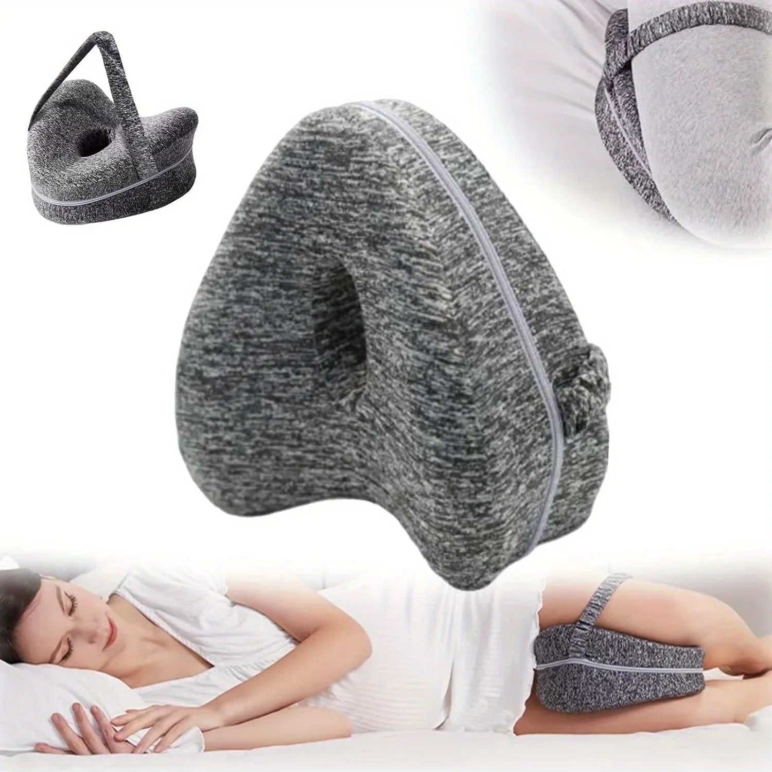 Wake Up Pain-Free – Contoured Memory Foam Knee Pillow for Side Sleepers