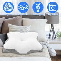 Memory Foam Cervical Pillowcase Butterfly Shaped Neck Pillows Cover Smooth Soft Pillowcase Ergonomic Orthopedic Neck Gift