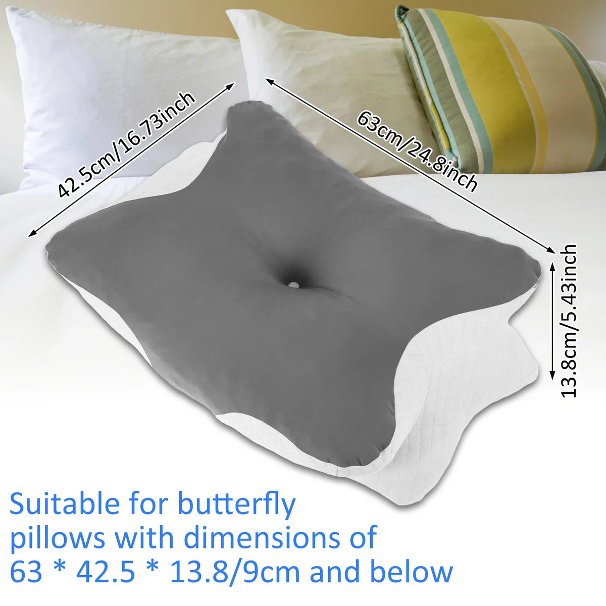Memory Foam Cervical Pillowcase Butterfly Shaped Neck Pillows Cover Smooth Soft Pillowcase Ergonomic Orthopedic Neck Gift