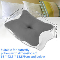Memory Foam Cervical Pillowcase Butterfly Shaped Neck Pillows Cover Smooth Soft Pillowcase Ergonomic Orthopedic Neck Gift